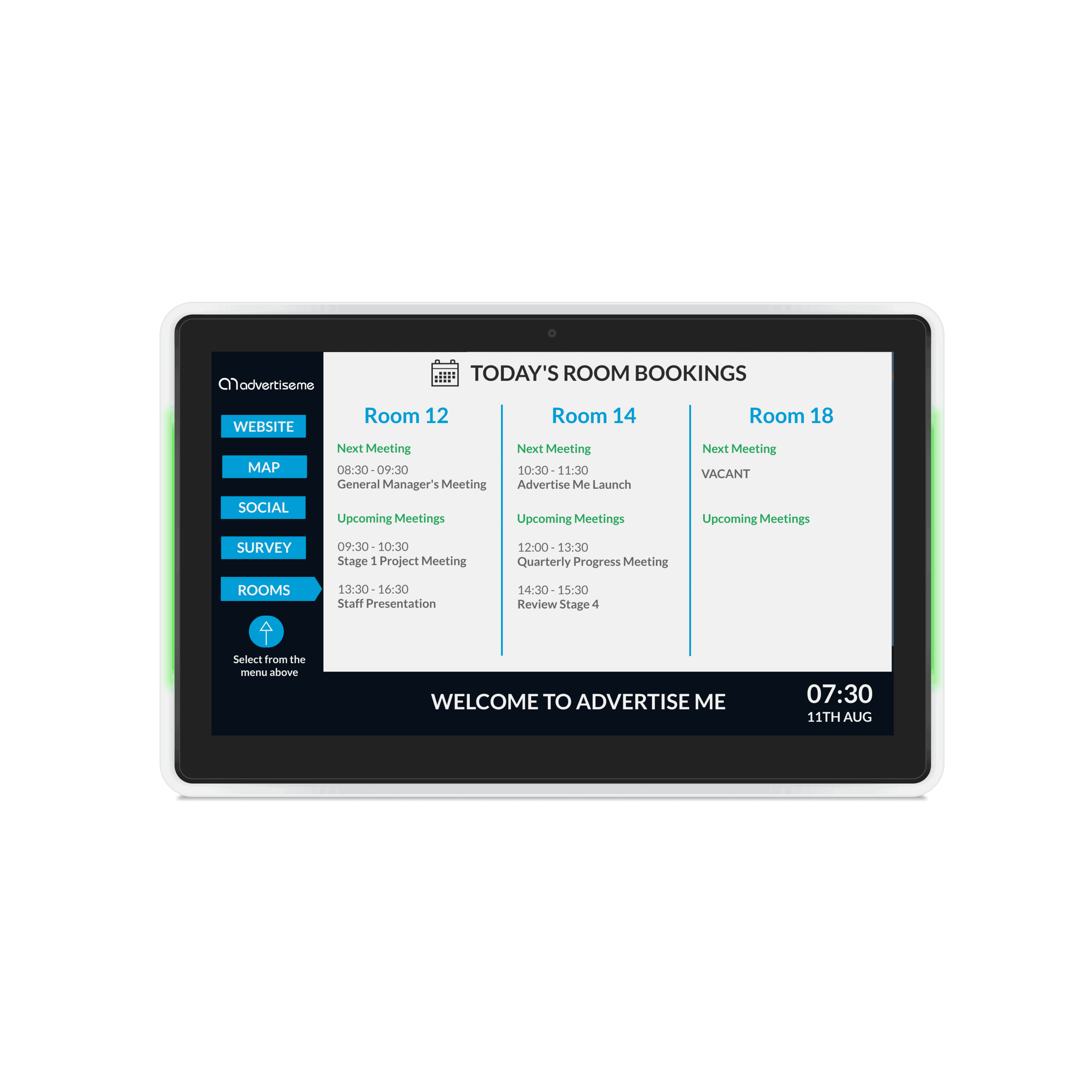 Digital Signage Software Advertise Me TV MEETING ROOM KIOSK DIGITAL SIGNAGE SCREEN